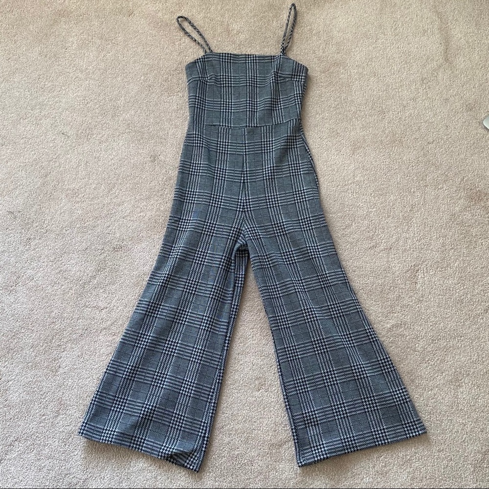 F21 CHECKERED JUMPSUIT